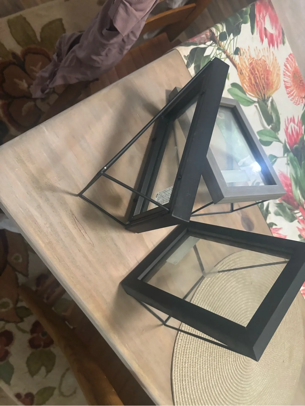 Wood-Frame Glass Display Box - Brown and two black
